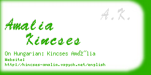 amalia kincses business card